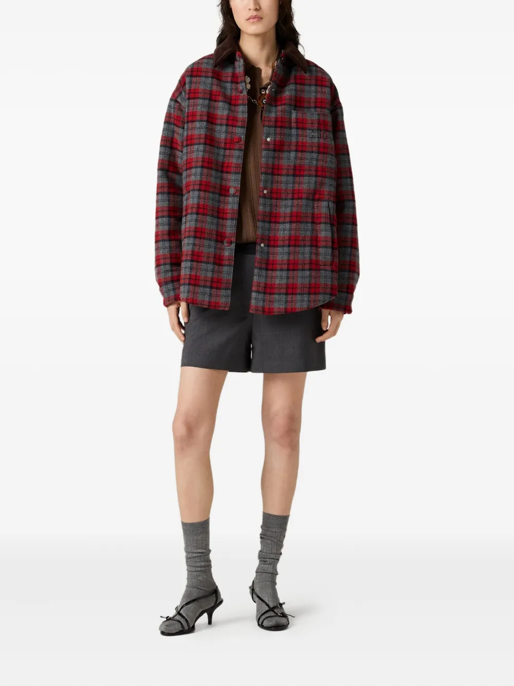 Miu Miu plaid-check down jacket | Oversized Jackets | Image 2