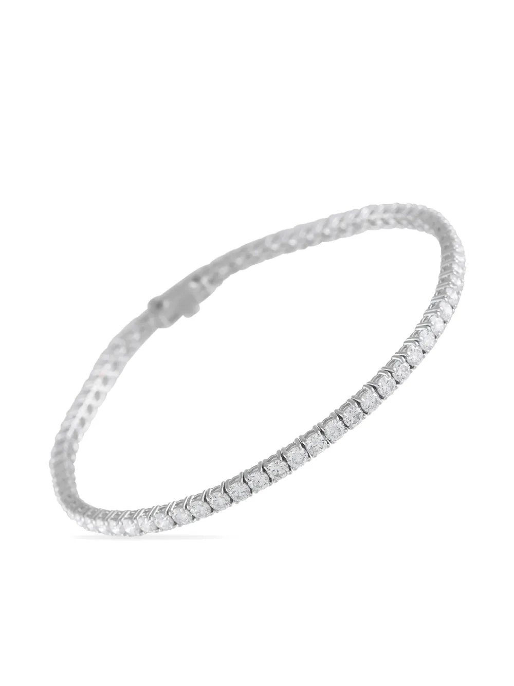 Pre-owned Lb Exclusive 14k White Gold Embellished Tennis Bracelet