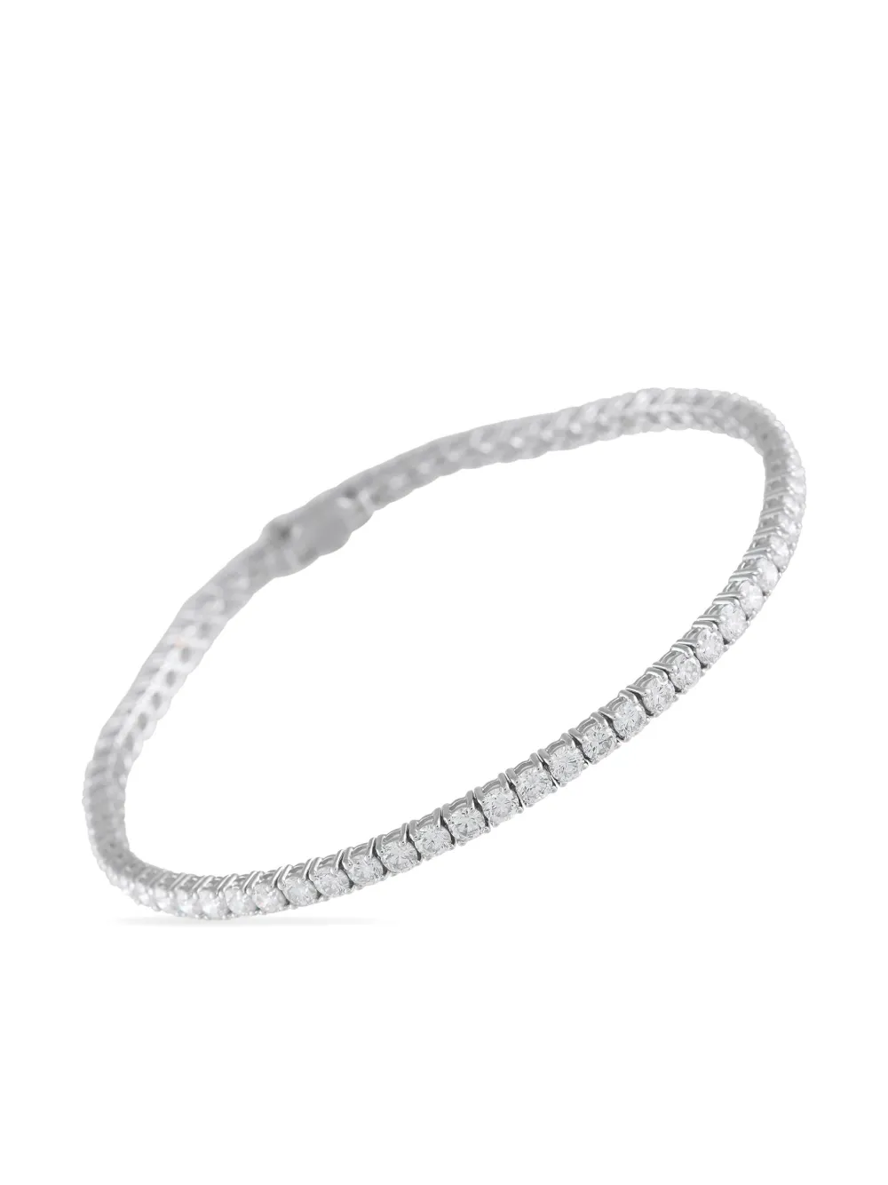 Pre-owned Lb Exclusive 14k White Gold Diamond Tennis Bracelet