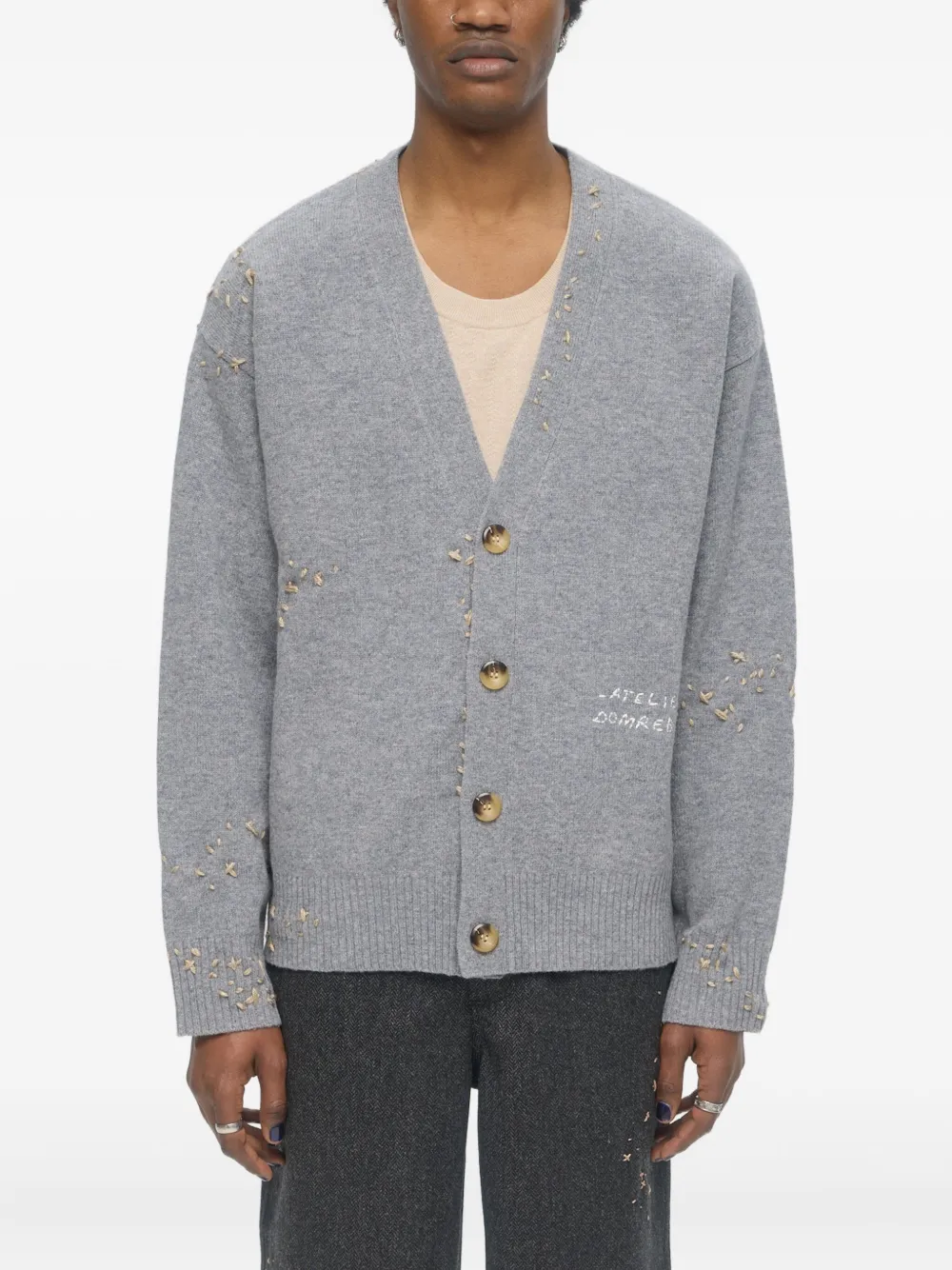 Domrebel Wool Blend Cardigan In Gray