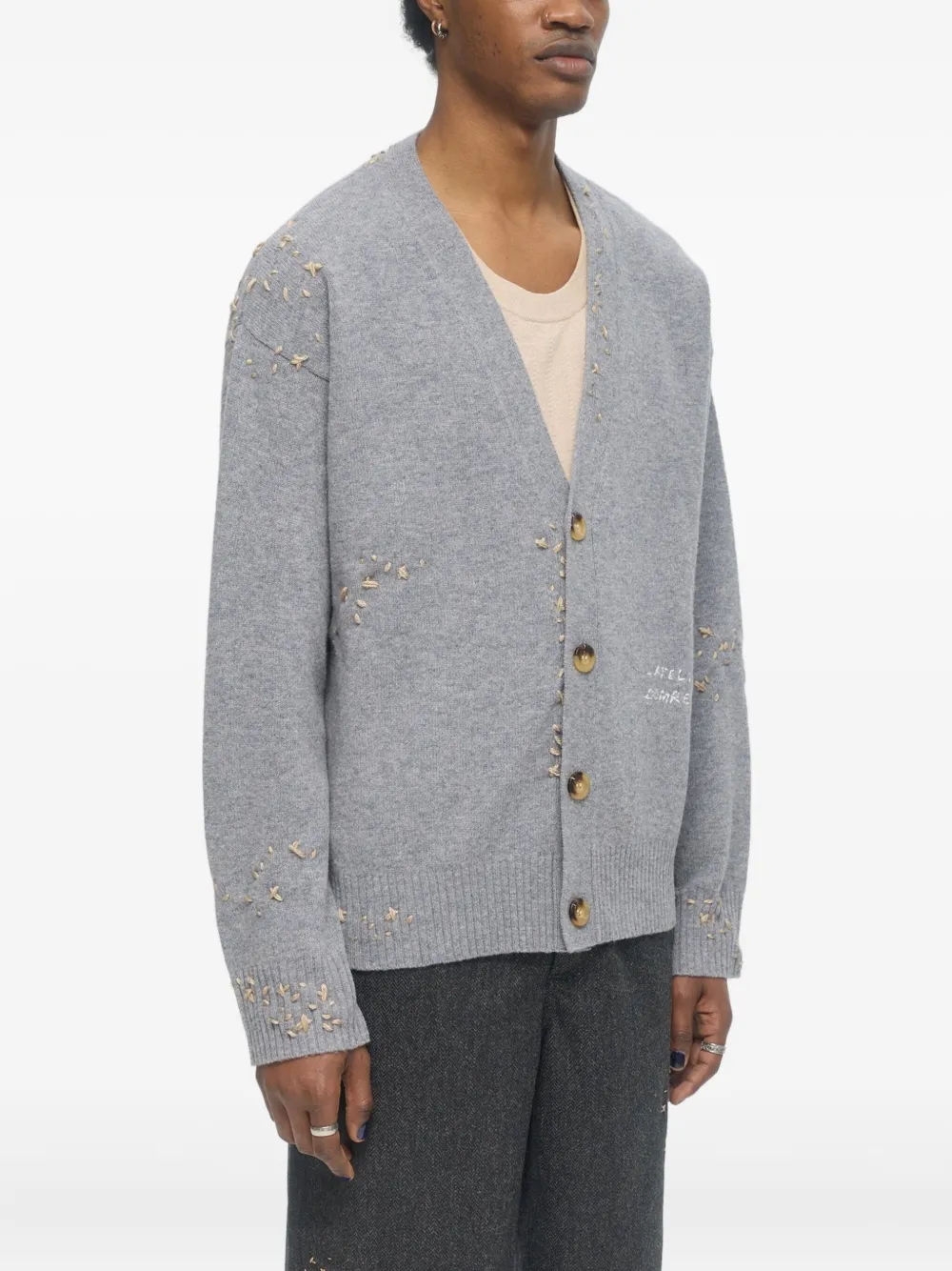 Domrebel Wool Blend Cardigan In Gray