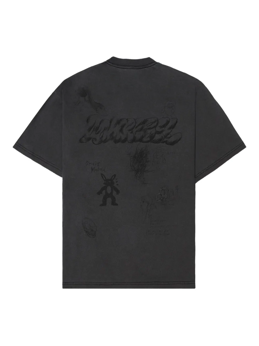 Domrebel Cotton Teddy Print Kiss T-shirt In Black