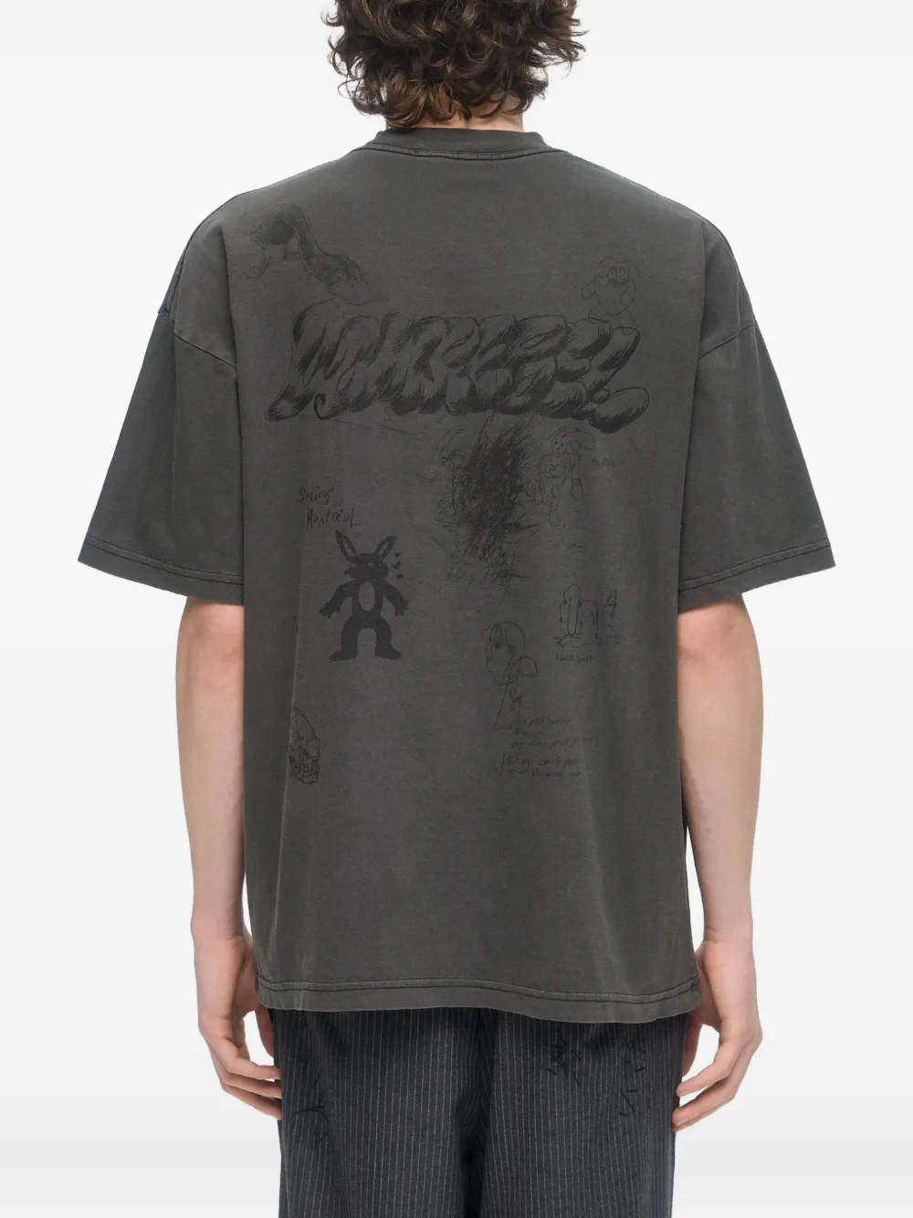 Domrebel Cotton Teddy Print Kiss T-shirt In Black