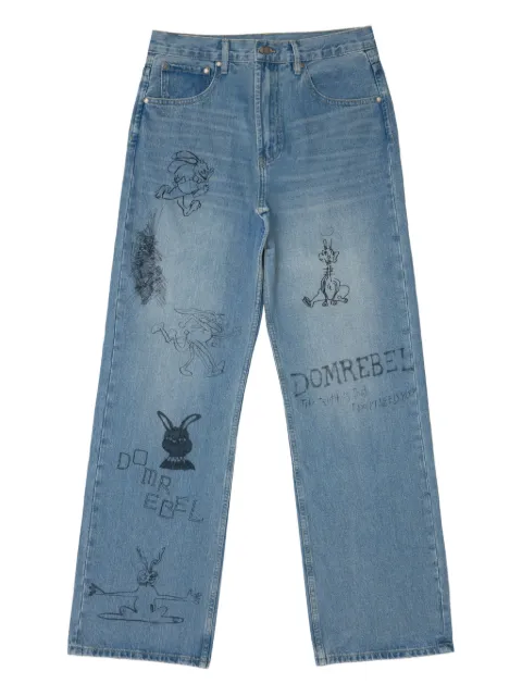 DOMREBEL graphic-print straight-leg trousers