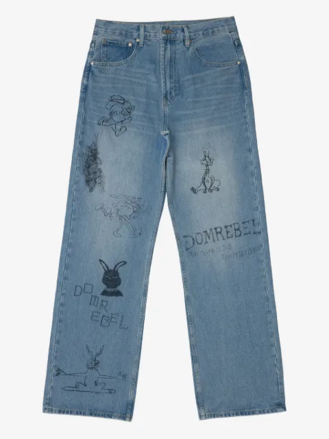 DOMREBEL graphic-print straight-leg trousers