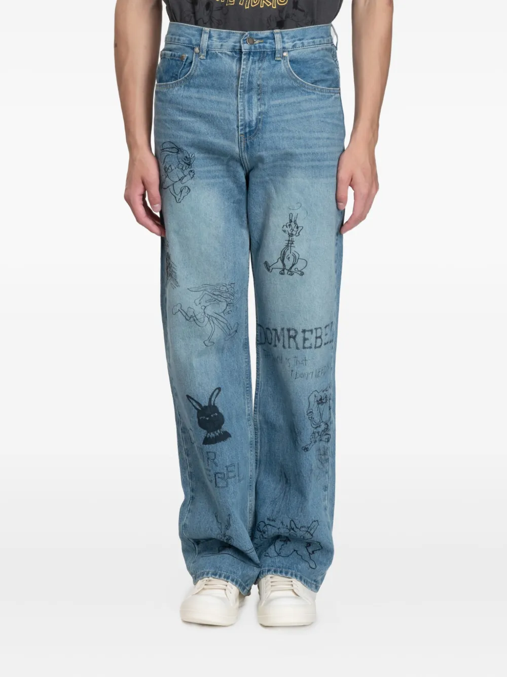 DOMREBEL Straight broek - Blauw