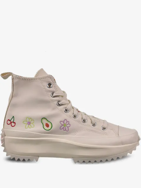 Converse tenis Run Star Hike Platform Hi Embroidered Fruits & Florals - Beige