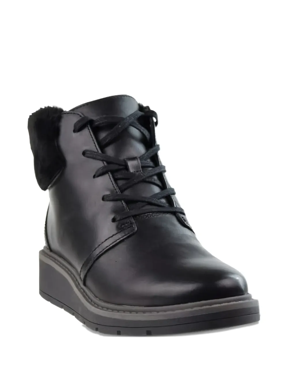 Clarks Originals Andie Go Fur Lace-up Boots In Black