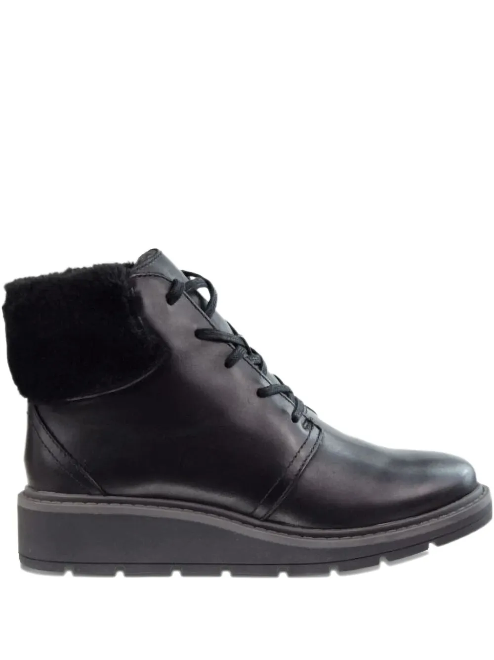 Clarks Originals Andie Go Fur Lace-up Boots In Black