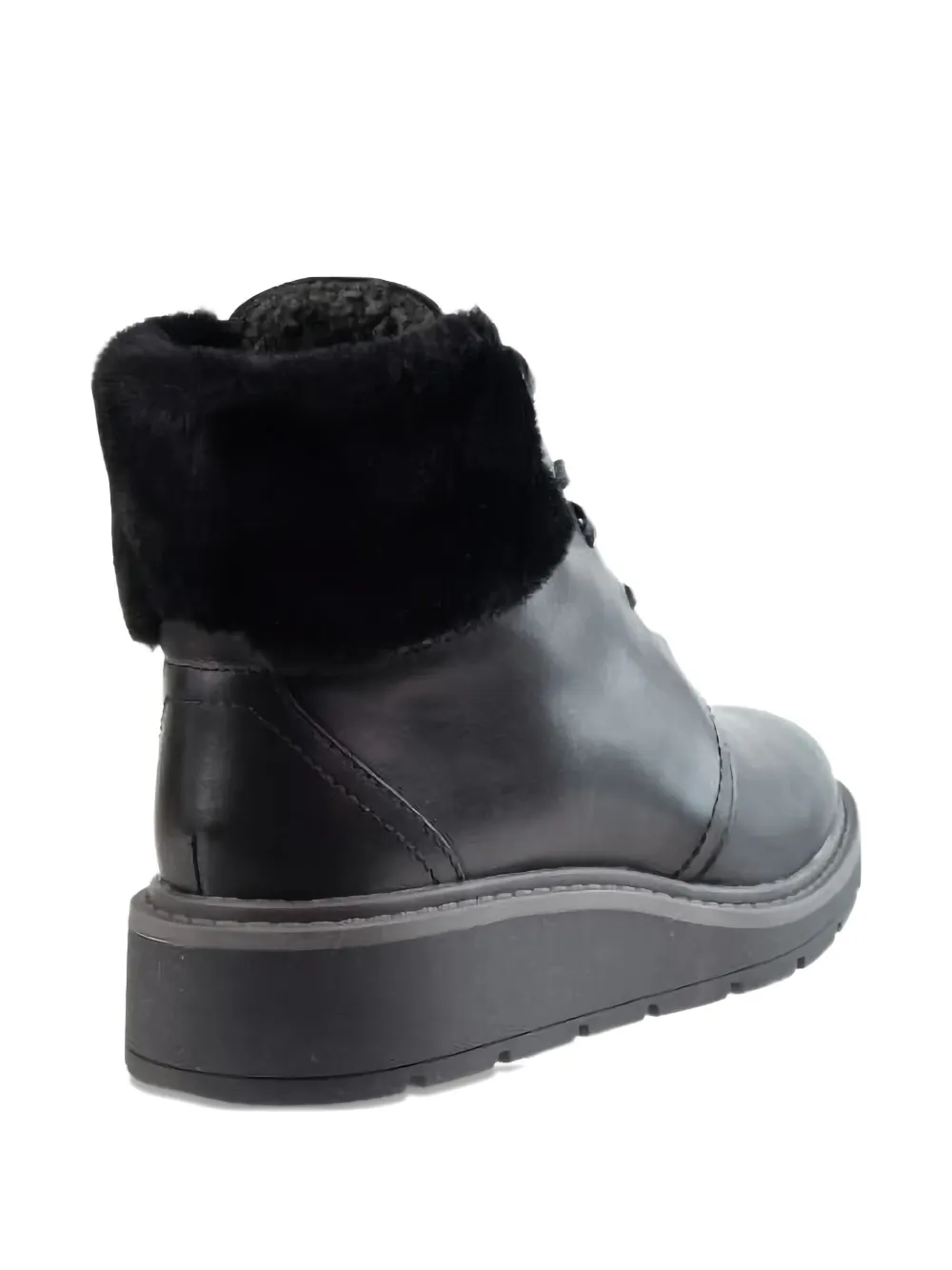 Clarks Originals Andie Go Fur Lace-up Boots In Black