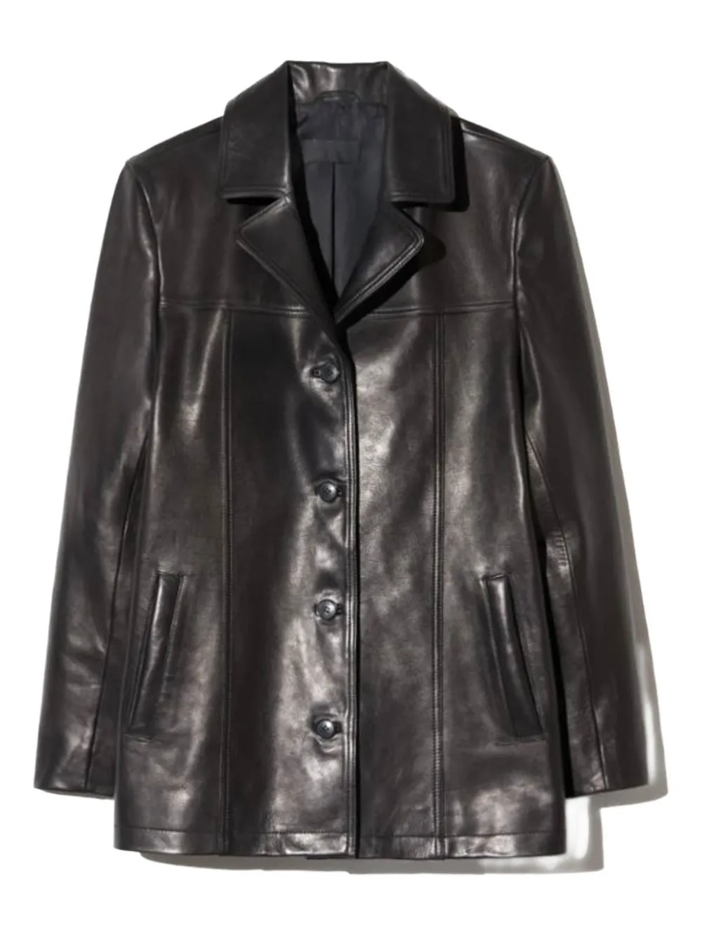 Nili Lotan Brett button-up leather jacket - Nero