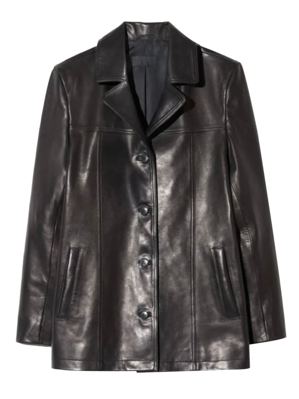Nili Lotan Brett button-up leather jacket - Nero