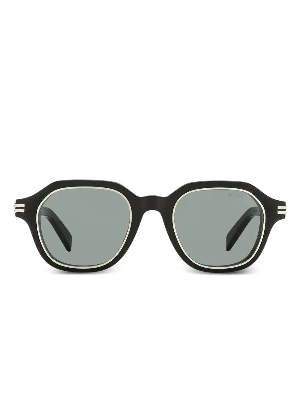 Zegna 几何镜框太阳眼镜 | 黑色 | Image 1