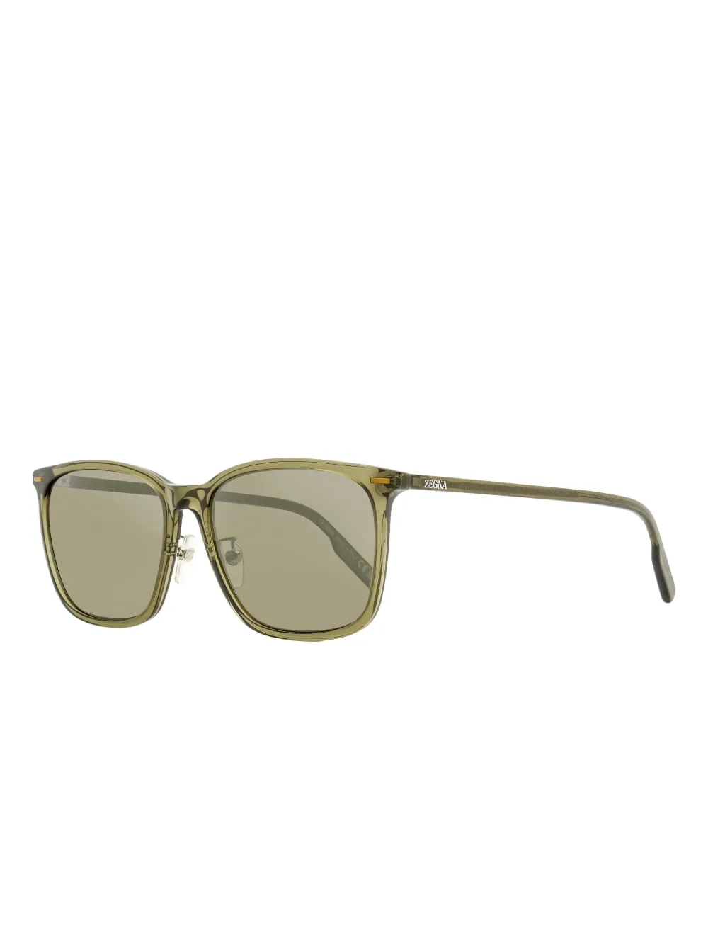 Zegna Rectangular-frame Sunglasses In Green
