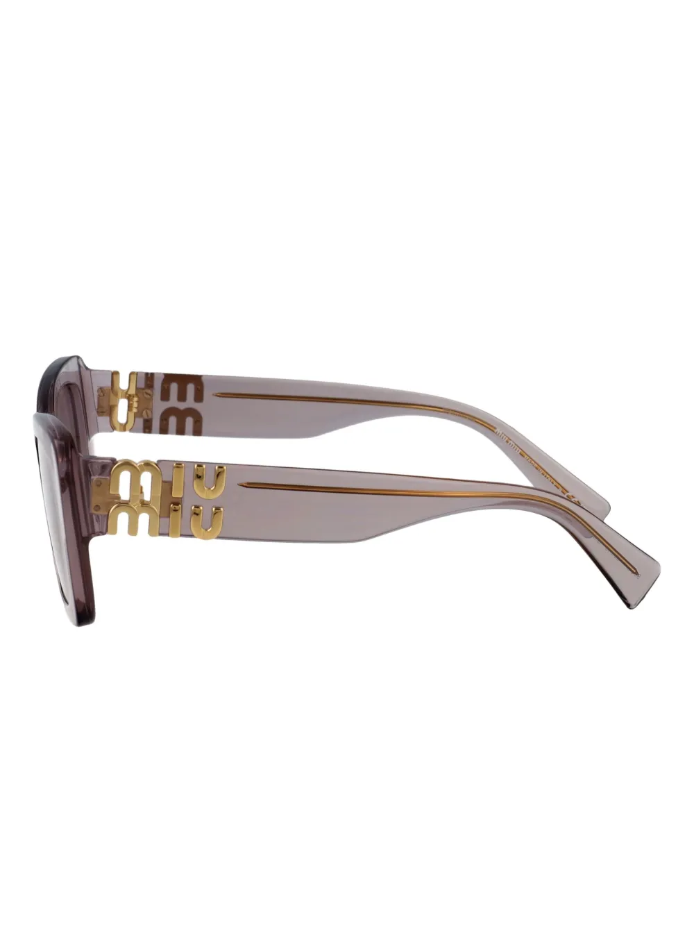 Miu Miu Logo-plaque Rectangle-frame Sunglasses In Pink