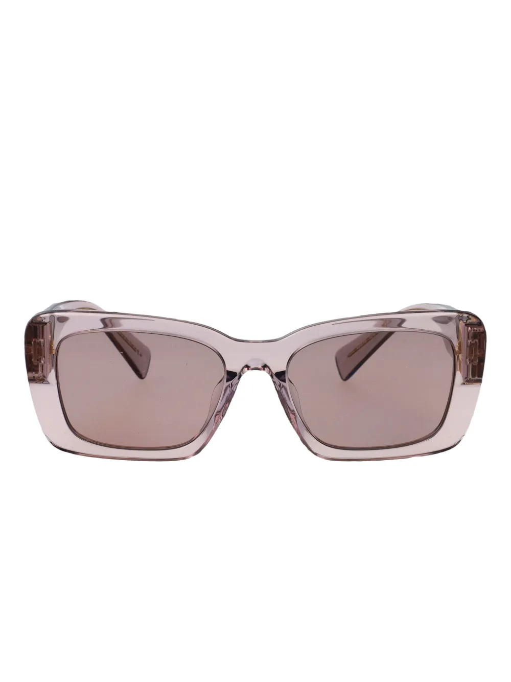 Miu Miu Eyewear logo-plaque rectangle-frame sunglasses - Toni neutri