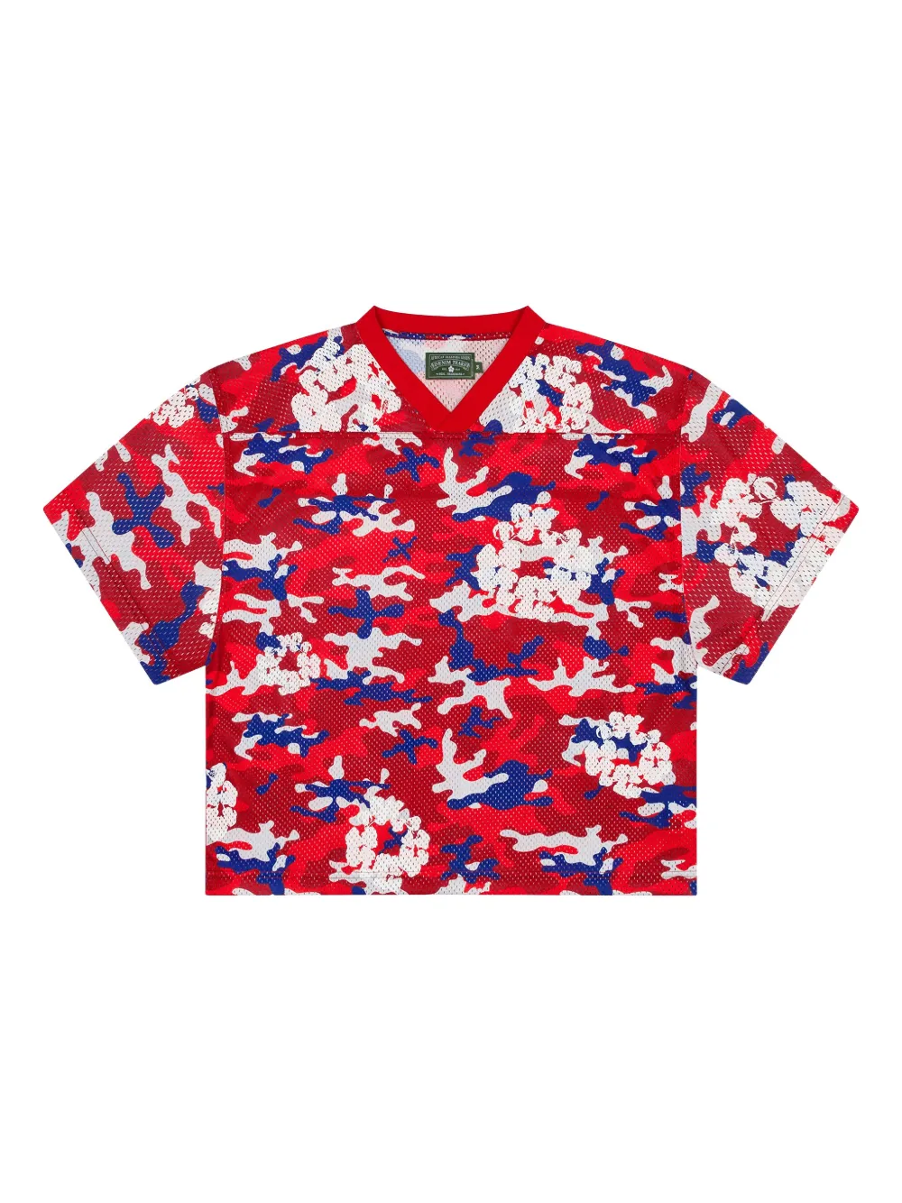 Denim Tears T-shirt in rete con stampa camouflage - Rosso