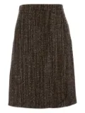 FENDI tweed A-line skirt - Brown