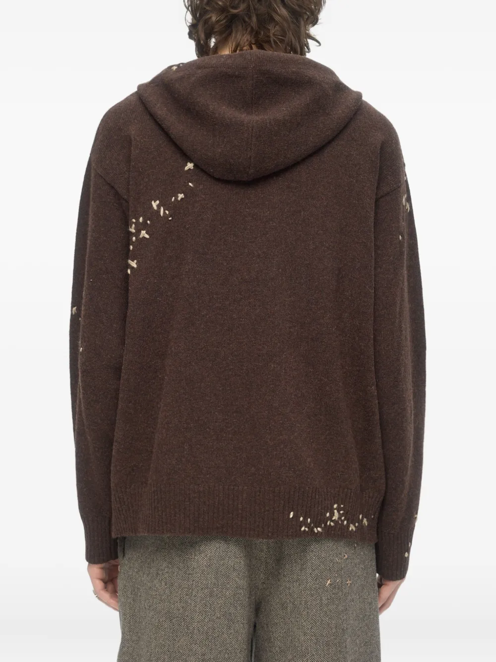 DOMREBEL Hoodie met borduurwerk Bruin