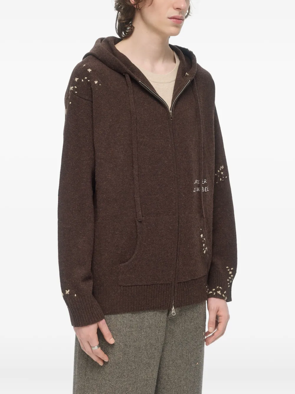 DOMREBEL Hoodie met borduurwerk Bruin