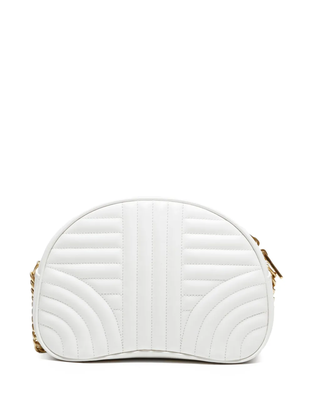 Pre-owned Prada 2010-2020s Diagramme Chain-strap Quilted Shoulder Bag In White