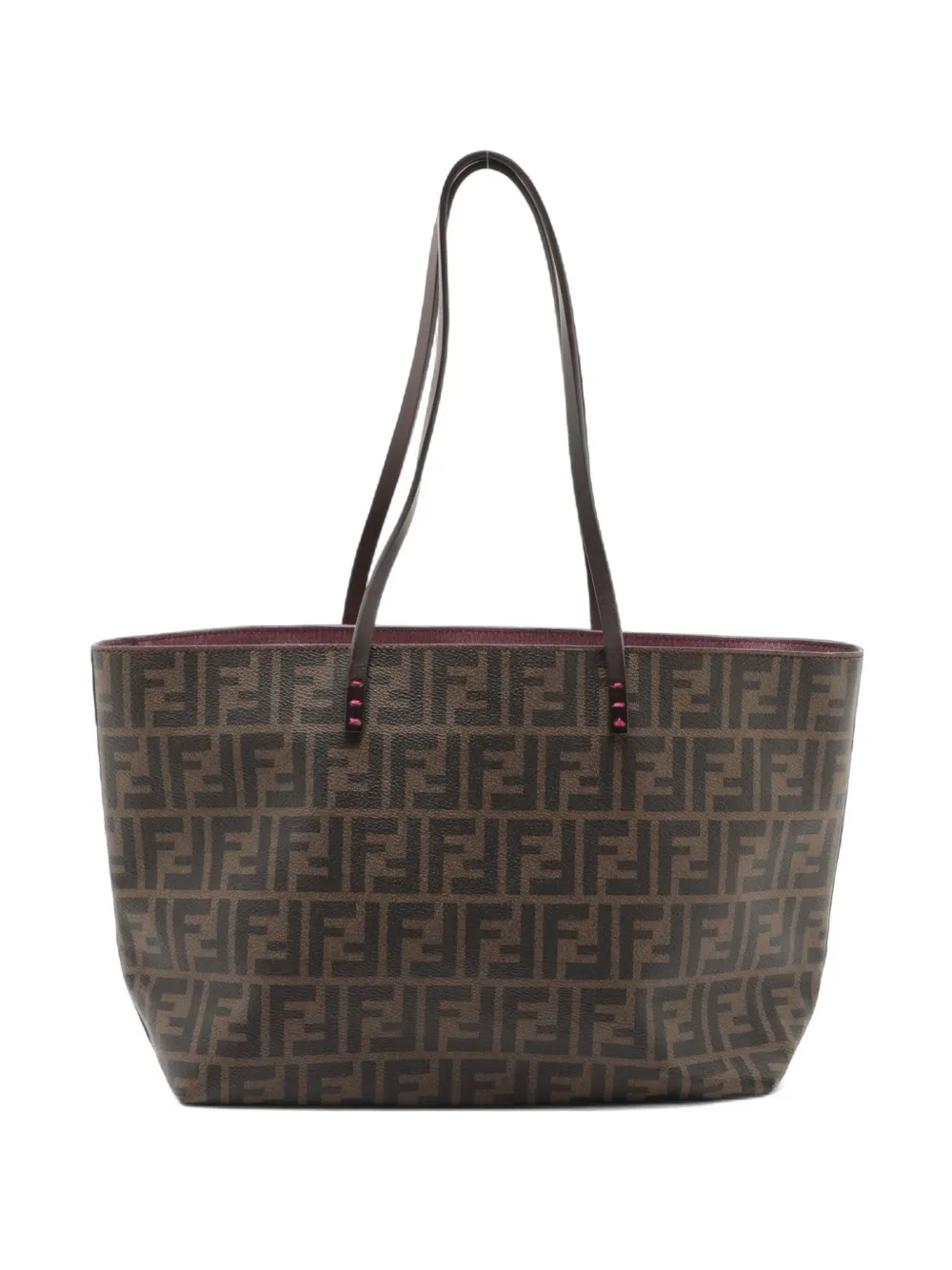 Pre-owned Fendi 2015-2020 Zucca-pattern Tote Bag In Brown