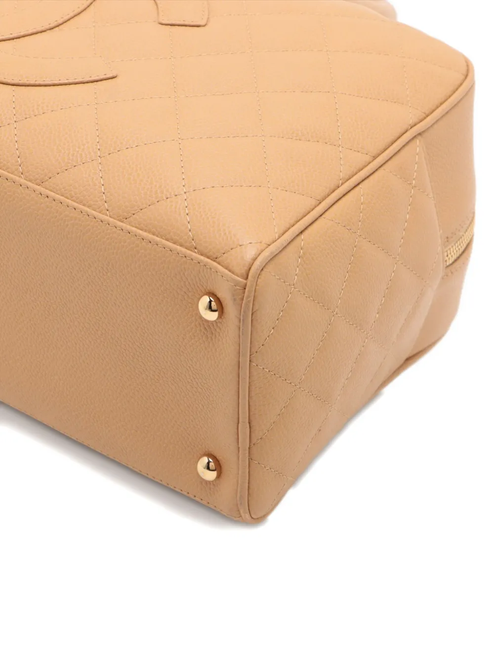Pre-owned Chanel 2003-2004 Cc Mark Quilted Tote Bag In Neutral