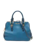 Miu Miu Pre-Owned 2000-2015 Madras top-handle leather tote bag - Blue