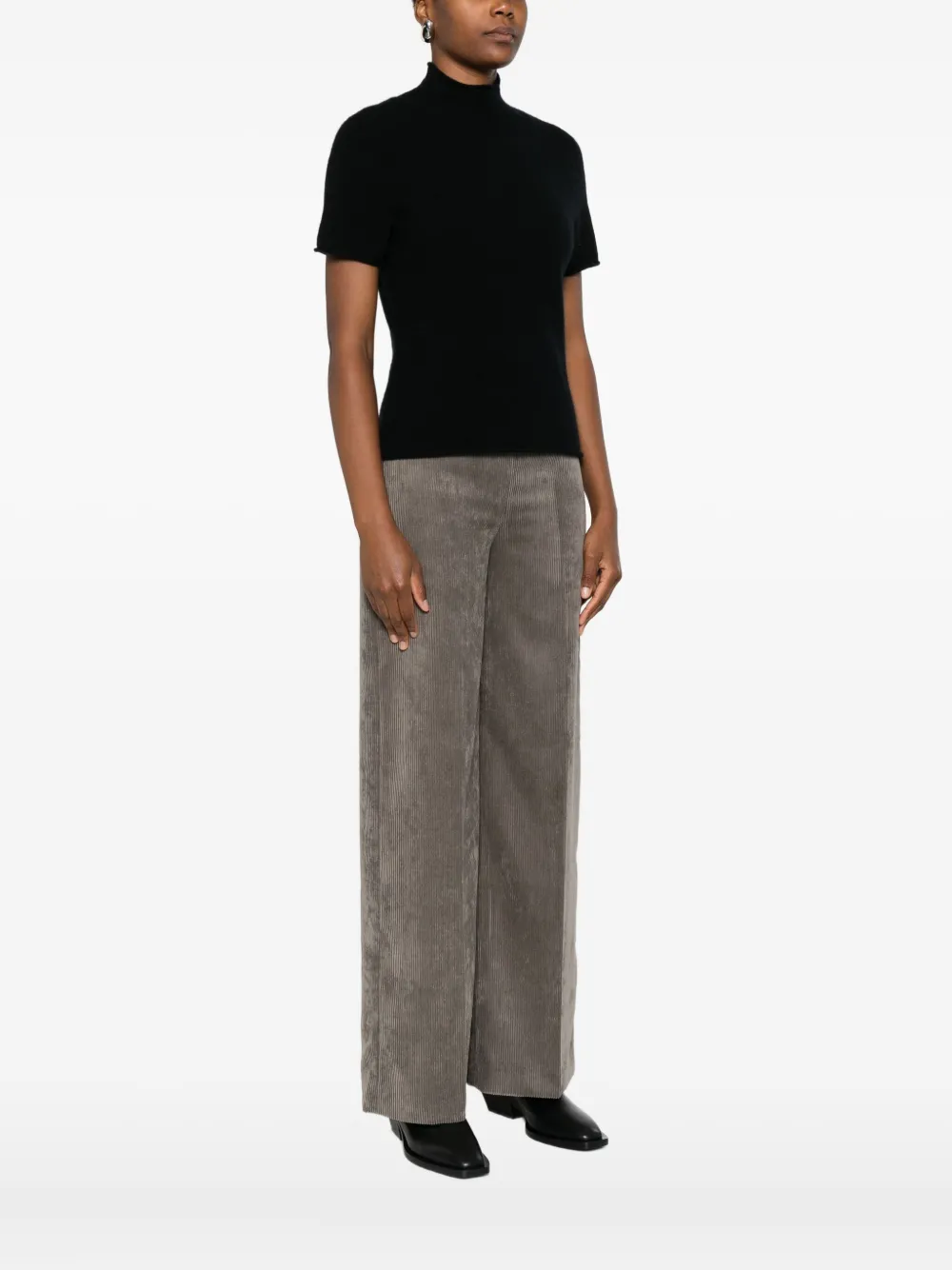 Drykorn Finia_2 High-neck Short-sleeves Sweater In Black