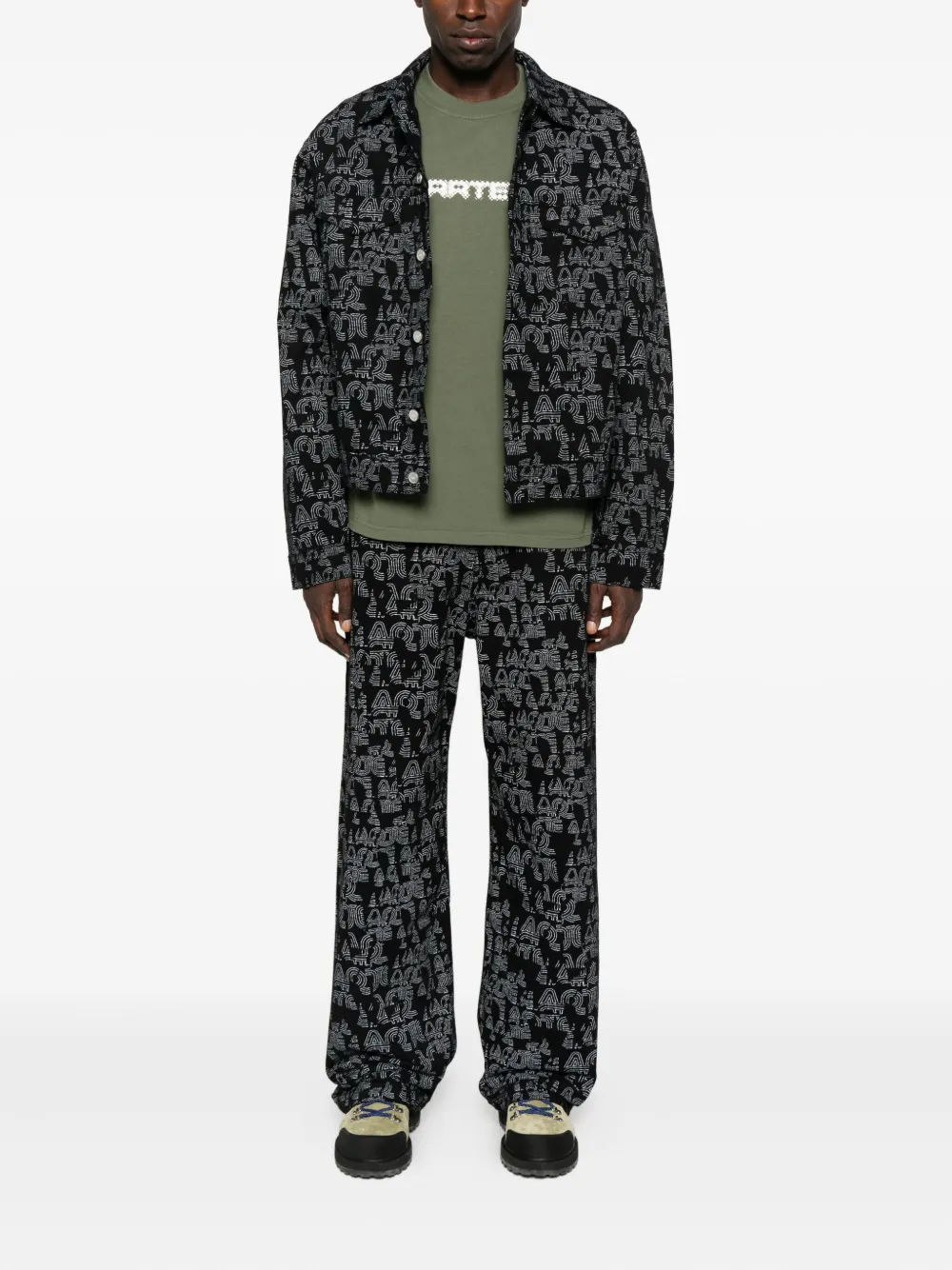 Arte Antwerp Broek met logoprint - Zwart