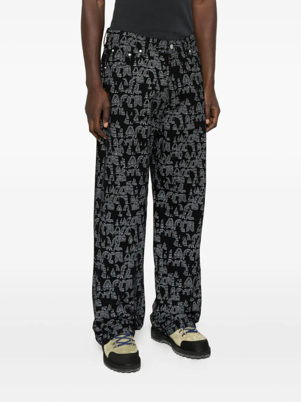 Arte Antwerp Broek met logoprint Zwart