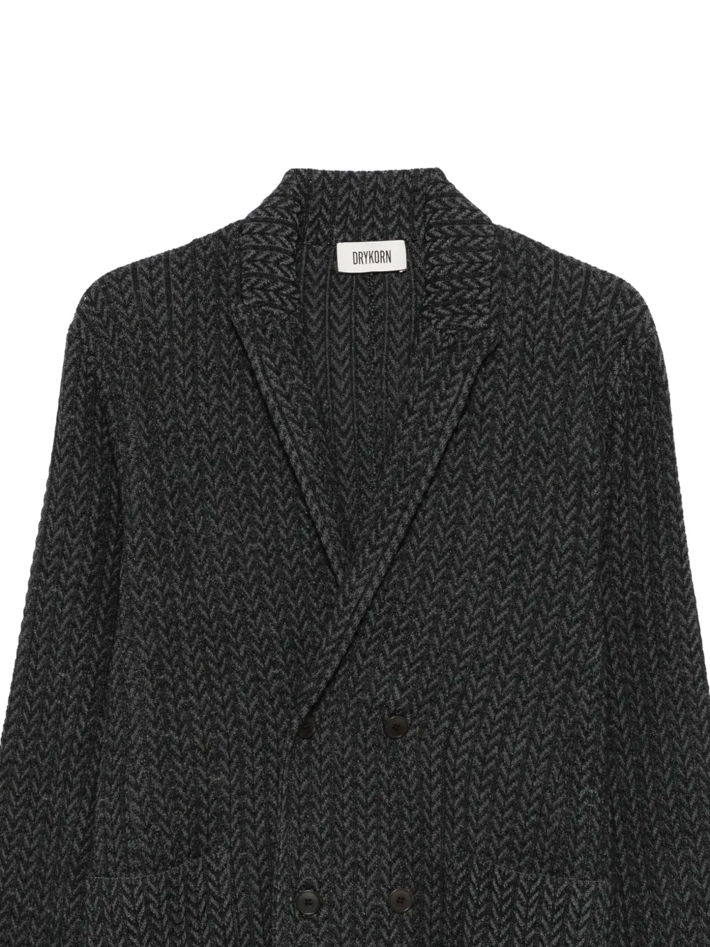 Drykorn Vest met dubbele rij knopen Grijs