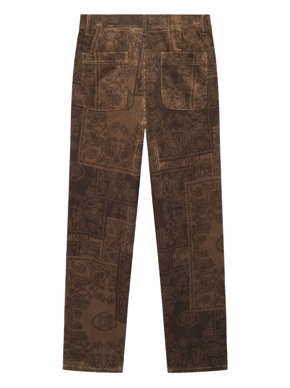 Les Deux Kody Paisley-pattern Corduroy Trousers In Brown