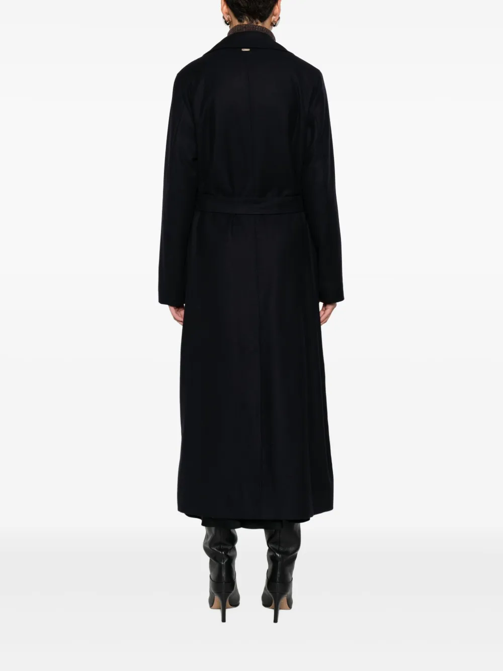Herno Notched-lapels Belted Coat In Black