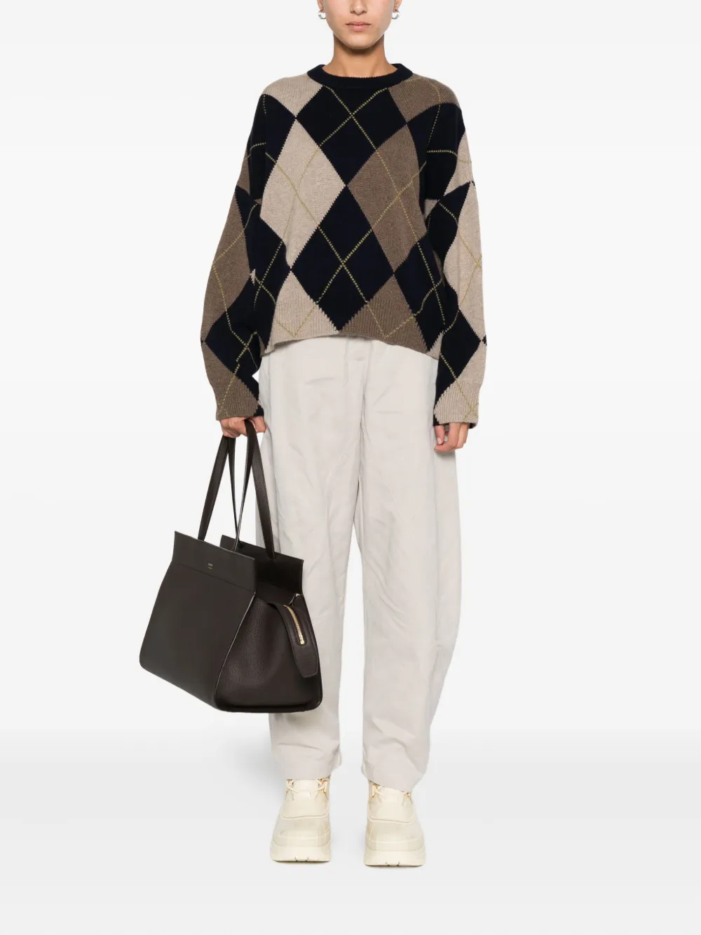 Herno Broek met elastische taille en vlakken - Wit