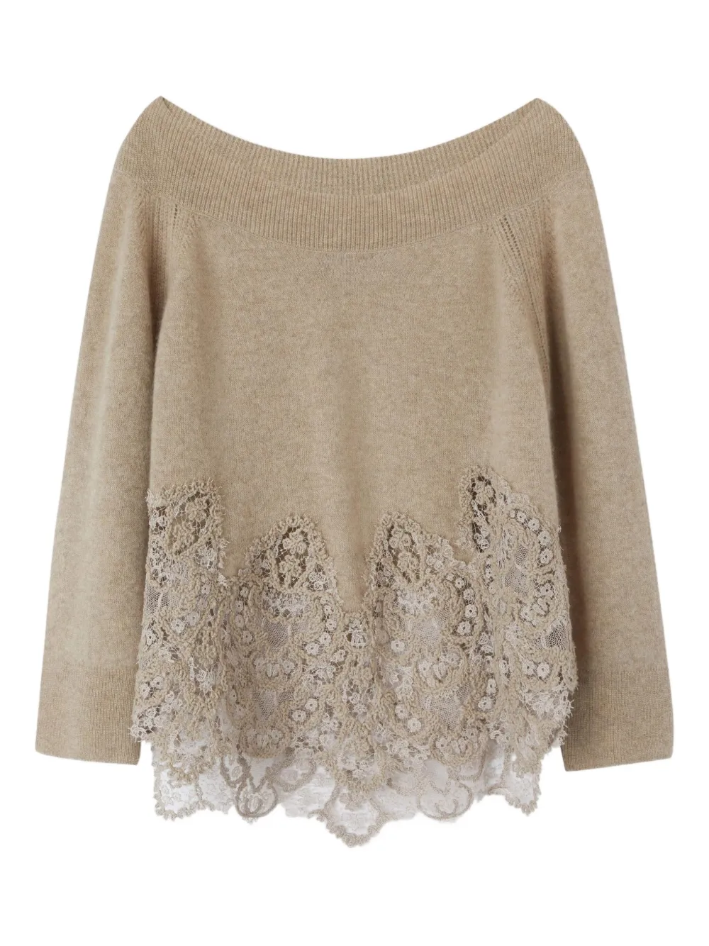 Ermanno Scervino ワイドネックレス セーター - ニュートラル Ermanno Scervino ワイドネックレス セーター - ニュートラル