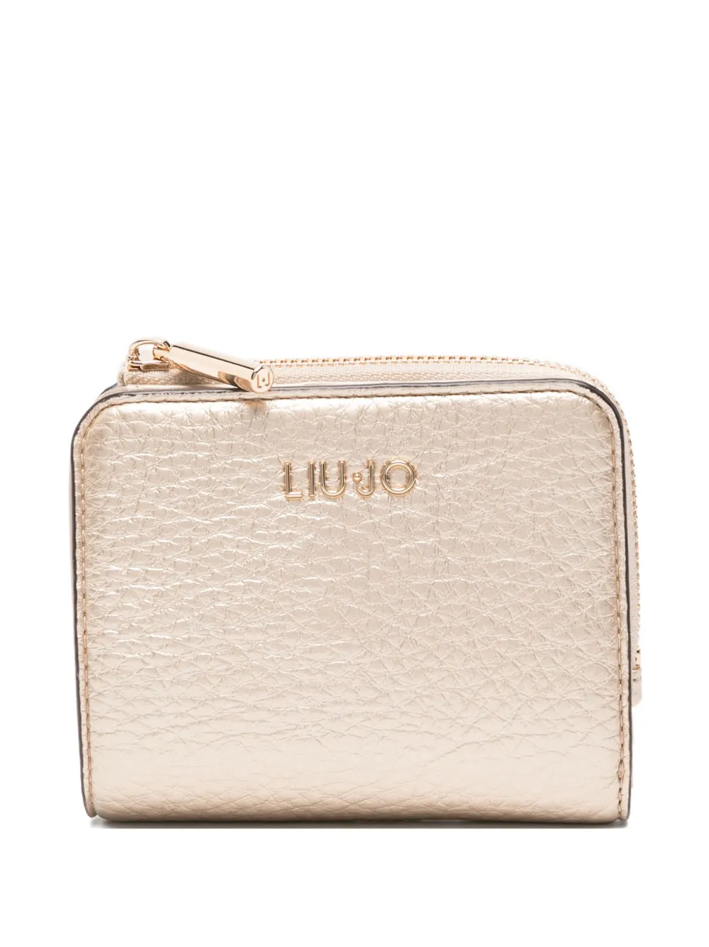 Liu •jo Caliwen Zip-around Leather Purse In Gold
