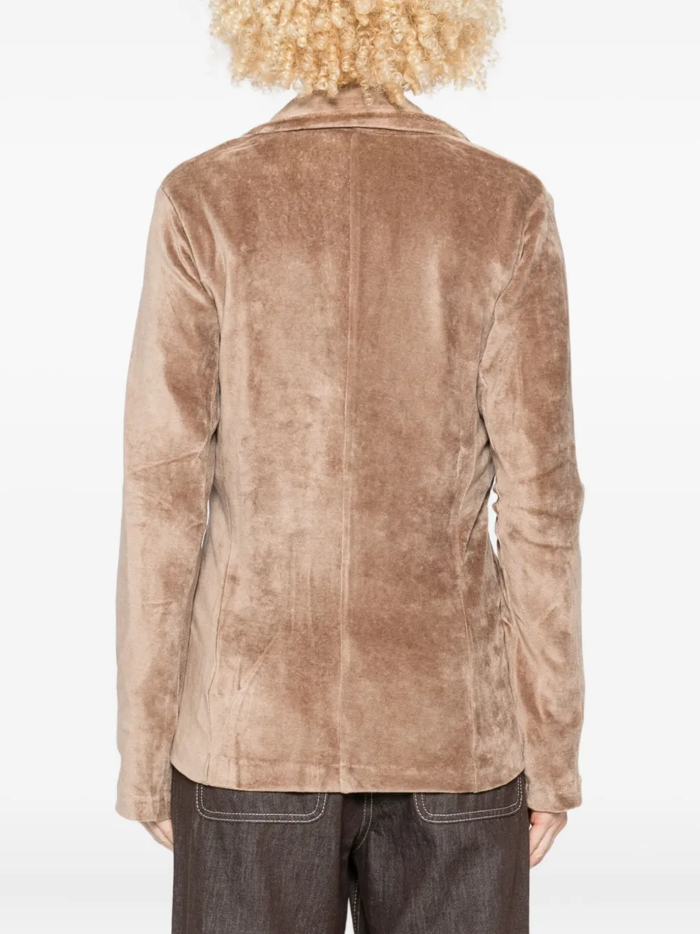Majestic Single-breasted Fitted Jacket In Brown
