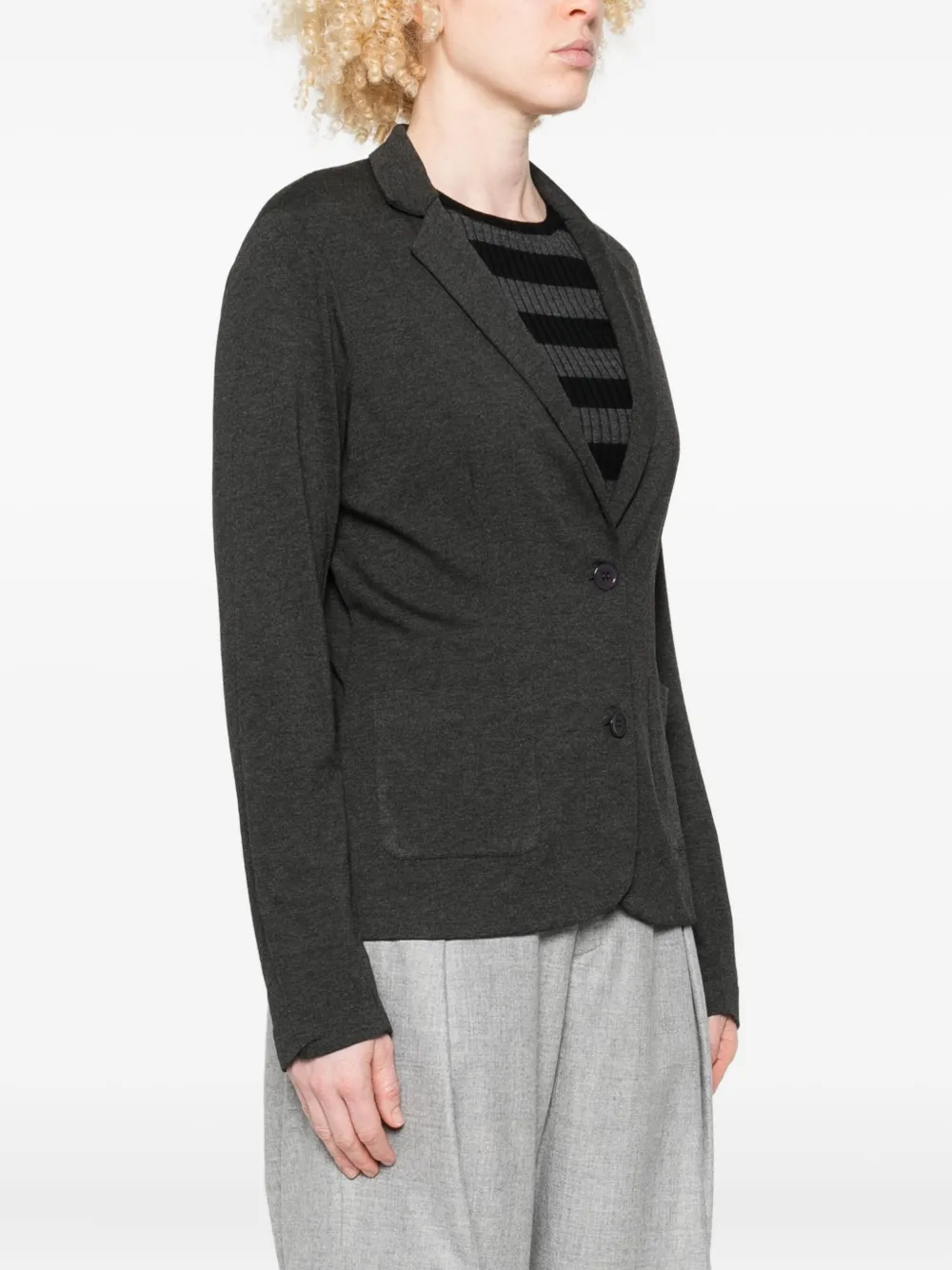 Majestic Single-breasted Fitted Jacket In Black