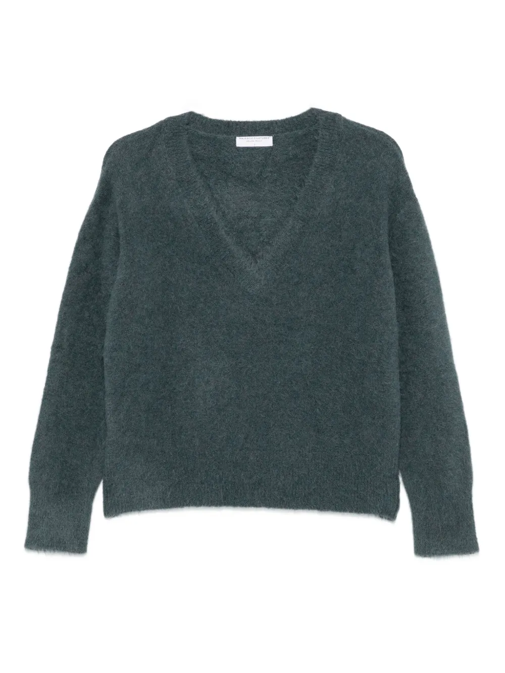 Majestic Filatures V-neck long-sleeve sweater | Green | Image 1