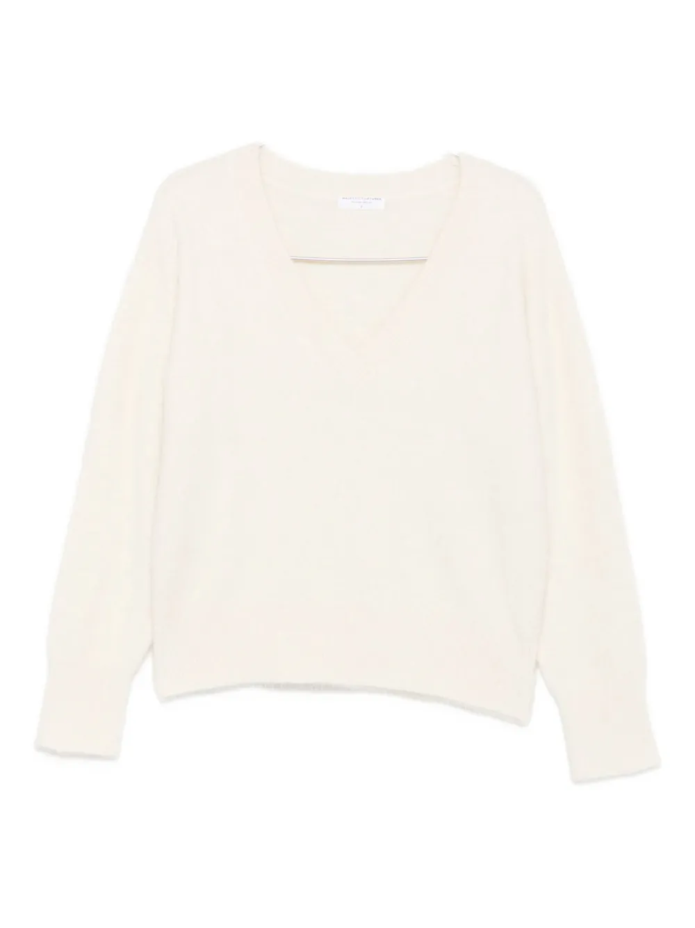 Majestic V-neck Long-sleeve Sweater In Neutral