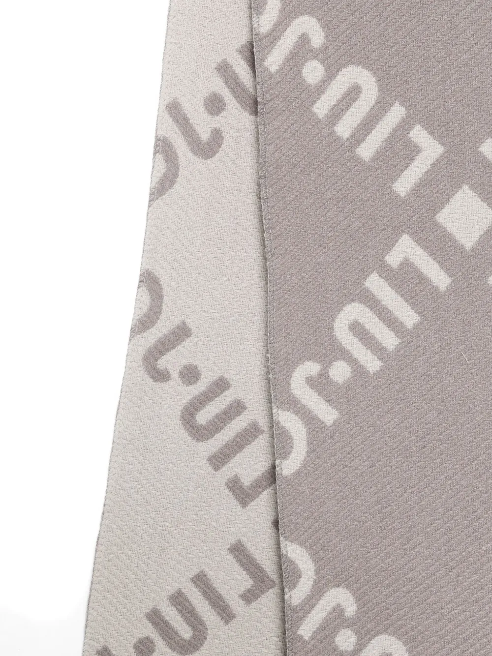 Liu •jo Logo-pattern Fringed Scarf In Gray