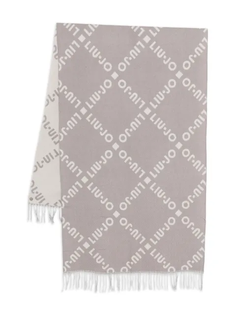 LIU JO logo-pattern fringed scarf