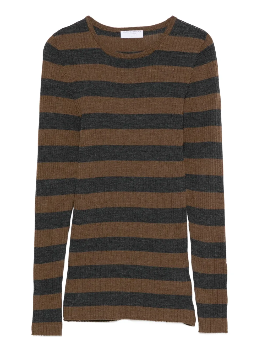 Majestic Filatures striped sweater | Brown | Image 1