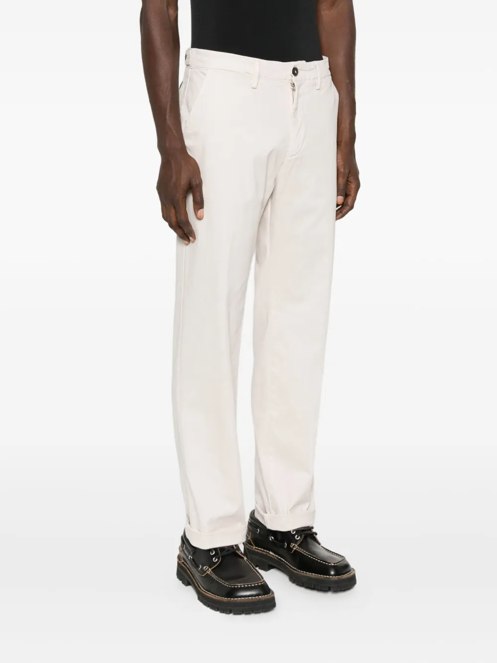 40 WEFT Broek van stretch-katoen Wit