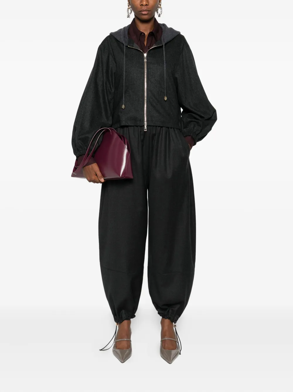 Fabiana Filippi hooded zip-front jacket | Varsity Jackets | Image 2