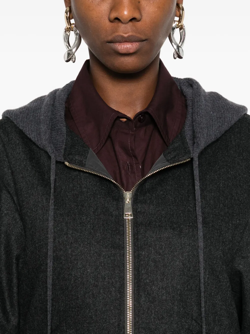 Fabiana Filippi Jack met capuchon Zwart