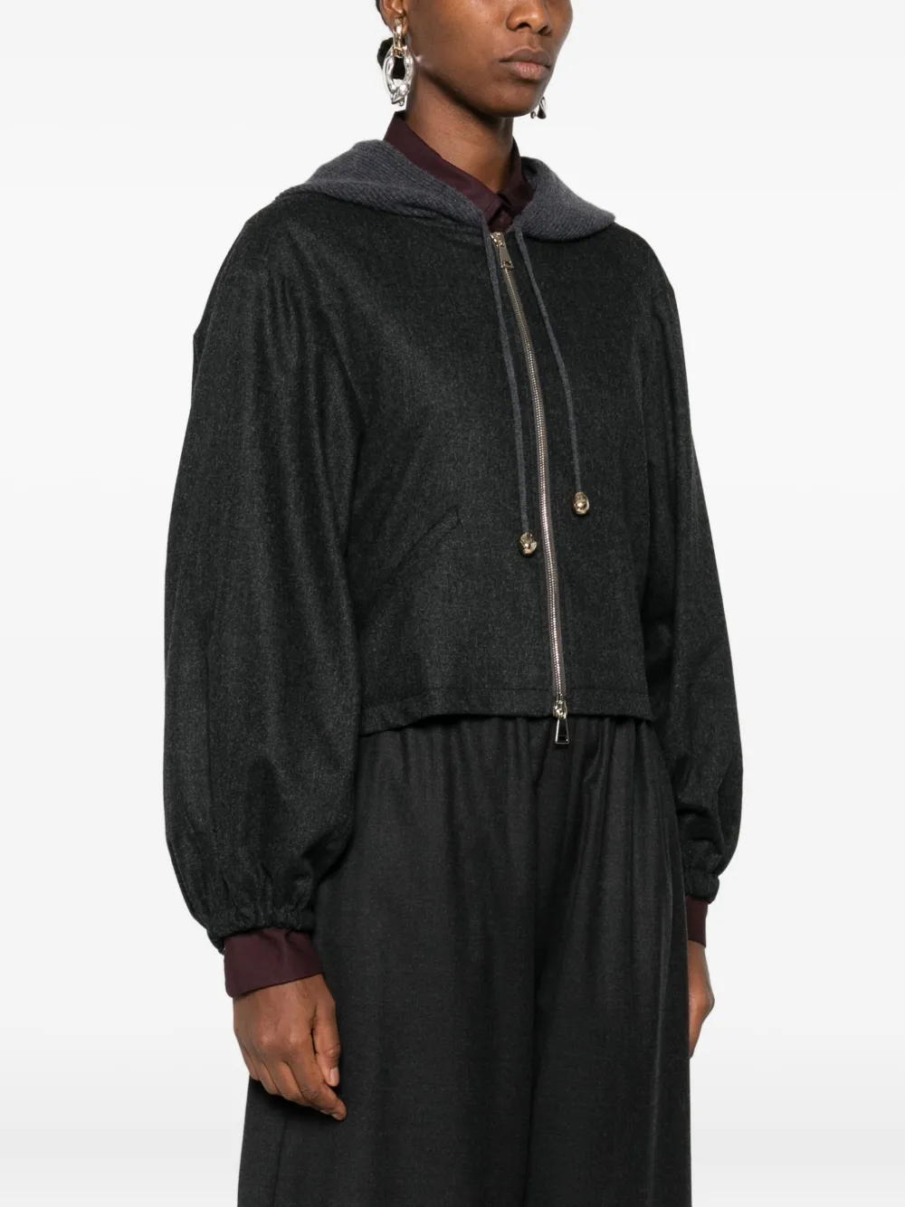 Fabiana Filippi Jack met capuchon Zwart