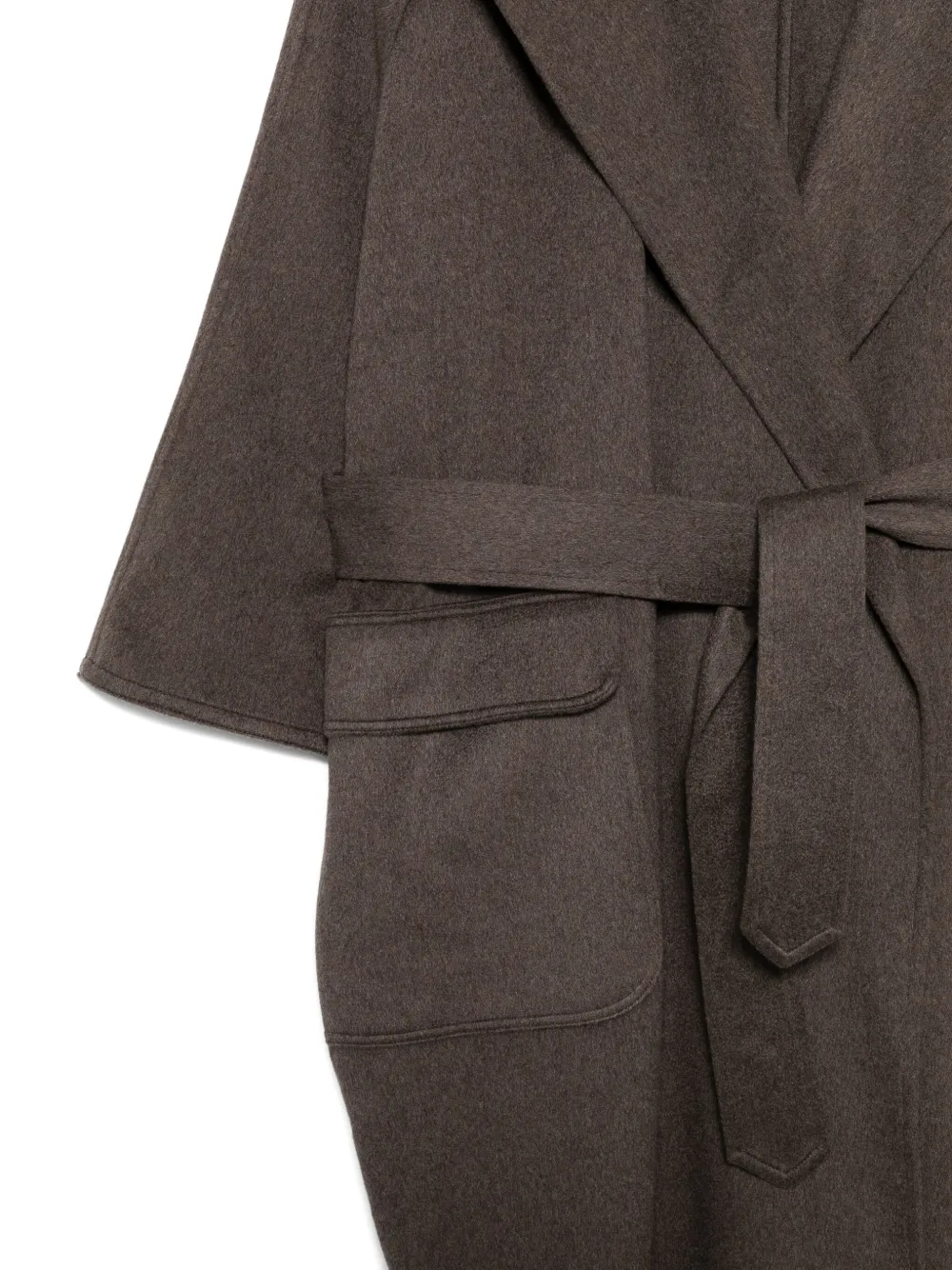 Dušan Belted Patch-pocket Coat In Brown