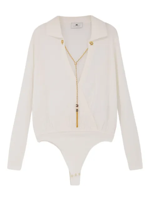 Elisabetta Franchi chain-embellished ribbed bodie